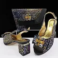 Eleganter Sandalen- und Taschensatz mit Leopardenmuster und Strass-Schleifenverzierung - 38 / Leopard Abend Schuhe Tasche Set (MM1170) / Schwarz