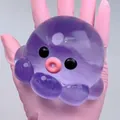 Balle anti-stress en forme de pieuvre violette en cristal avec une texture translucide - Transparent Purple Octopus Squishy / 1 Piece/Pack (With Tool) / Violet