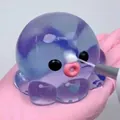 Jouet squishy poulpe translucide violet avec texture de bulles de cristal relaxant - Transparent Blue Octopus Squishy / 1 Piece/Pack (With Tool) / Bleu