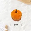 Small 5cm orange velvet pumpkin prop for cozy autumn and Halloween home table decor - 5cm / Bright Orange