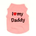 Classic pink polyester pet dog vest featuring 'I Love my Daddy' heart print design - XS / Daddy Style / Pink