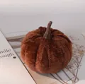 Handmade brown velvet pumpkin decoration accessory for Halloween and Thanksgiving decor - 5cm / Brown