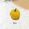 Piccola zucca artificiale in velluto giallo da 5 cm per Halloween e decorazioni casa - 5cm / Giallo