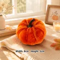 Zucca decorativa in velluto arancione per l'autunno, Halloween e il Ringraziamento - 8.5cm / Colore caramello