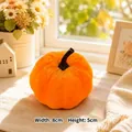 Piccola zucca decorativa in velluto arancione per Halloween e decorazioni autunnali - 8.5cm / arancione brillante