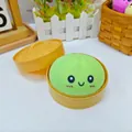 Simpatico giocattolo antistress a forma di panino verde con cestino per vapore giallo morbido - Stile Brötchen (Piccolo Brötchen di Farina Squishy) / 8cm Size / Verde