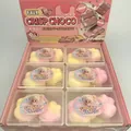 12-piece set of cute cat paw crispy squishy toys in pastel pink and yellow colors. - Crispy Cat Paw