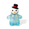 Jouet squishy bonhomme de neige bleu translucide avec paillettes pour le stress de Noël - Bonhomme de Neige / Emballage en boîte