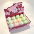 Balles antistress colorées avec peau de cire croustillante dans une boîte rose de vente - Boule Croustillante Kaki