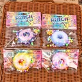 Set of four colorful simulation donut squishy toys for stress relief in retail packaging - Small Donut / Random Color