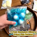 Χειροποίητη τσάντα παιχνιδιού squishy με μπλε γκλίτερ παγωτό για ανακούφιση άγχους - Σακούλα με 4 Μπλε Τραγανές Χειροποίητες
