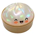 Giocattolo antistress baozi cangiante kawaii con un simpatico design a faccina sorridente - Bianco perla