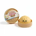 Χαριτωμένο κίτρινο παιχνίδι dumpling με χαμογελαστό πρόσωπο και μίνι πλαστικό ατμομάγειρα - Κίτρινο