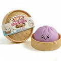 Simpatico giocattolo squishy dumpling viola in un cesto per la cottura a vapore - Stile Panino Viola / Viola