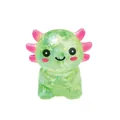 Glitzernder grüner Axolotl-Squishy mit rosa Kiemen für Stressabbau und Sensorik. - Sitzender Stil (RYNN-1) / Grün