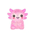 Süßes rosa durchscheinendes Axolotl-Squishy-Spielzeug mit Glitzer zur Entspannung - Sitzender Stil (RYNN-1) / Rosa