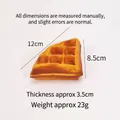 Slow rebound PU foam waffle toy for stress relief in golden brown finish, 12cm - Triangle Waffle Cake / 12cm Pieces