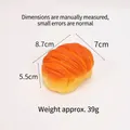 Realistic slow rebound PU bread squishy toy, croissant shape ornament, 8.7x7x5.5cm - Oval Hand-Torn Bread