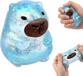 Blauer Glitzer Capybara Malz-Squeeze-Spielzeug langsamer Rückprall Antistress-Spielzeug - Wasserschwein-Stil / Blau