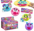 Detail of Smushers colorful goofy face squeeze toys with stretching feature and display box - 9cm / Purple