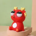 Simpatico giocattolo a pressione drago rosso antistress, bambola sensoriale ansia cartone animato - Drago Occhi Sgranati Rosso / 8cm Size / Rosso
