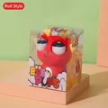 Rotes Drachen-Quetschspielzeug mit herausspringenden Augen zur Entspannung in Box - Roter Pop-Auge Drache mit Box