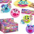Set of colorful Smushers funny face squishy balls stress relief toys in packaging bags - 9cm (Single Bag with Card) / Pink