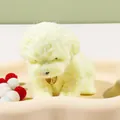 Yellow poodle-shaped TPR stress relief squeeze toy featuring a decorative gold charm - Teddy Puppy (Yellow)