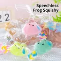 Cute frog-shaped squishy fidget toy with colorful lollipop in mint green color - Speechless Character Squishy (Yellow)
