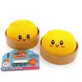 Paar süße gelbe Dumpling-Squishies in Dämpfern zum Stressabbau und für großen Spielspaß - Gelber Emoji-Stil (Mit Dampfgarer)