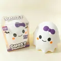 Cute 16cm white ghost squishy toy with purple bow for Halloween stress relief gift - Large Ghost Squishy (Girl Style) / PVC Box