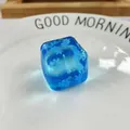 Cube de glace squishy bleu translucide avec flocon de neige, jouet de détente lent - 3cm / Flocon de Neige Bleu