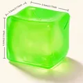 Jouet cube spongieux vert translucide de 5,5 cm pour soulager le stress efficacement - Glaçon Vert 5.5cm (Sac OPP)
