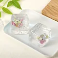 Juguete de cubo squishy transparente con temática oceánica, conchas y estrellas brillantes - Envase tipo bolsa / Transparente