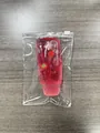 Stressabbau pinkfarbenes Erdbeer-Zahnpasta-Squishy-Spielzeug in Klarsichtbeutel - Transparente Reißverschlusstasche / Rot