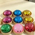 Set di giocattoli antistress baozi glitterati con faccine carine in colori vivaci - Stile Polvere d'Oro Pectina (5.5cm)