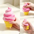 Ροζ παιχνίδι squishy παγωτό χωνάκι για ανακούφιση από το στρες σε λεπτομέρεια. - Τσάντα OPP / Ροζ