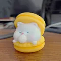Lindo juguete para apretar de gato macaron amarillo para aliviar el estrés diario - Estilo Gato Amarillo / Gato Amarillo