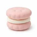 Jouet squishy macaron rose et blanc à rebond lent pour soulager le stress sensoriel - Rose
