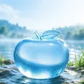 Jouet anti-stress pomme bleue transparente pour la relaxation et la détente calme - Pomme Bleue