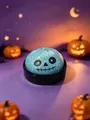 Juguete antiestrés de fantasma de Halloween con purpurina azul y base negra - Bollo con Cara de Fantasma / Con Vaporera / Azul