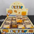 Jouet squishy en forme de fromage jaune à rebond lent avec boîte de présentation - Style Carré Vaseline 5cm