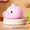 Simpatico giocattolo antistress a forma di panino rosa che soffia bolle per il divertimento - Stile a Soffiaggio di Bolle / Rosa