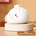 Simpatico giocattolo antistress a forma di baozi bianco con funzione soffia bolle - Stile a Soffiaggio di Bolle / Bianco