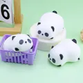Lindos juguetes blandos de panda para aliviar el estrés hechos de espuma suave de rebote - Panda acostado / 12 Piezas (Con Caja de Exhibición)