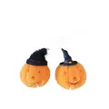 Pelota antiestrés de calabaza de Halloween naranja con sombrero de bruja negro regalo - Linterna de Calabaza Brillante