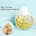 Yellow glitter mesh squishy grape ball stress relief toy for adults and kids 1 pack - Yellow / 1 Piece