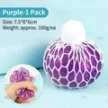 Purple grape mesh stress ball squishy toy for anxiety relief and hand exercise - Purple / 1 Piece
