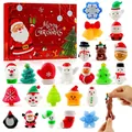 24-day festive Christmas advent calendar blind box featuring various colorful TPR squishy toys - 24-Piece Set / Style A