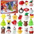 24 Days Christmas Advent Calendar with Cute TPR Squishy Toys for Kids Holiday Countdown - 24-Piece Set / Style B